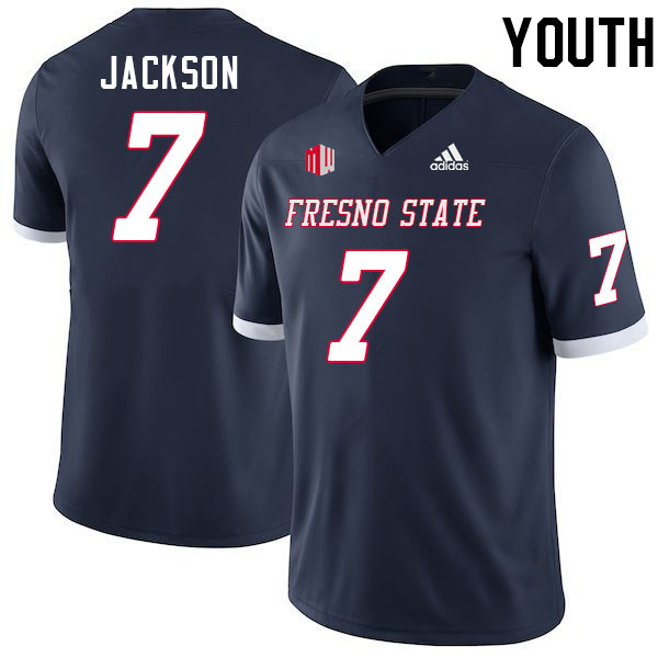 Youth #7 Phoenix Jackson Fresno State Bulldogs College Football Jerseys Stitched-Navy